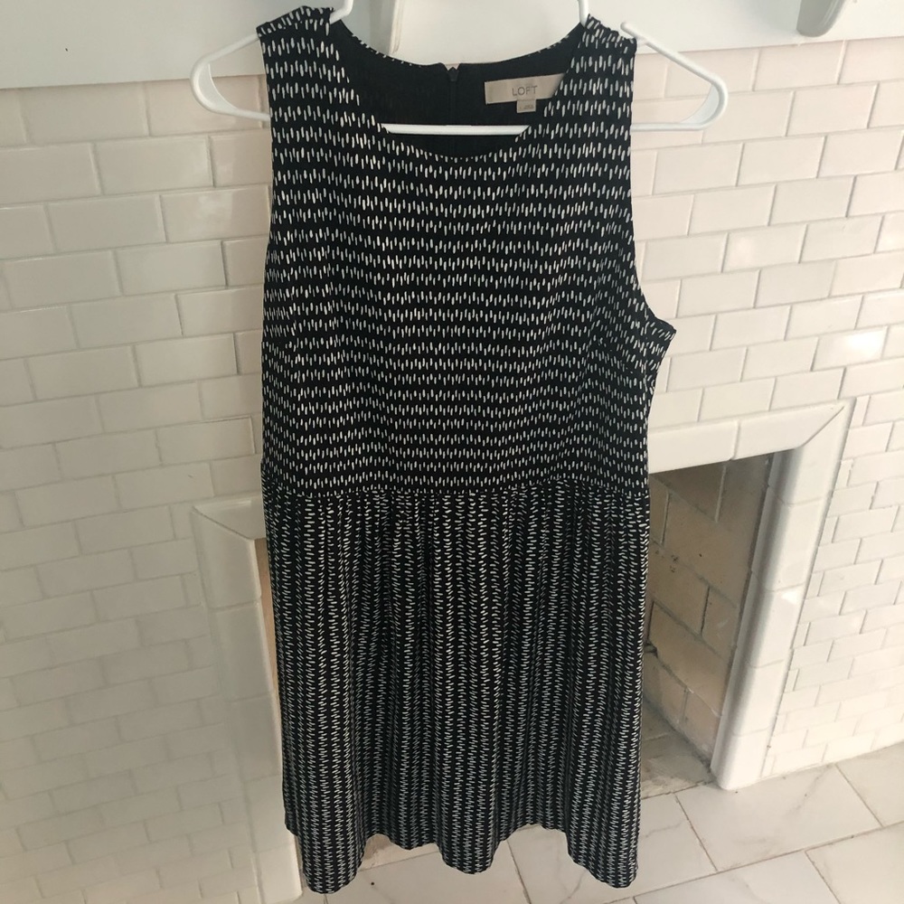 Black and white A-line LOFT dress